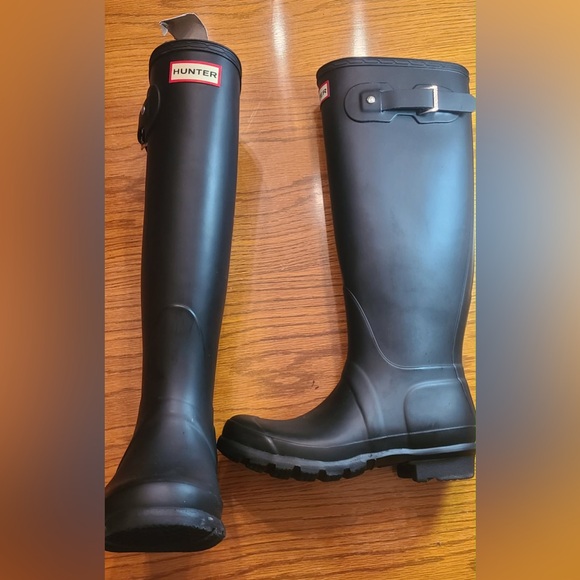 💵NEW💵 Hunter Classic Original Tall Black Waterproof Boots SIZE 5 WITHOUT BOX - Picture 4 of 10